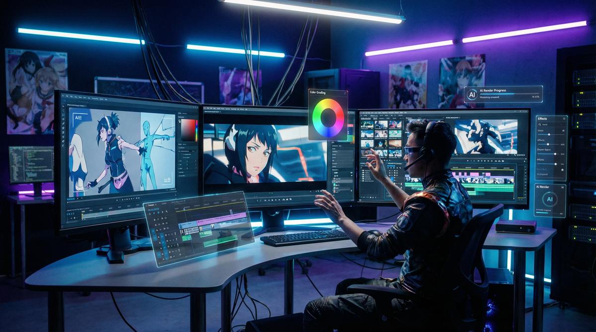 抖阴AI修图与动漫剪辑